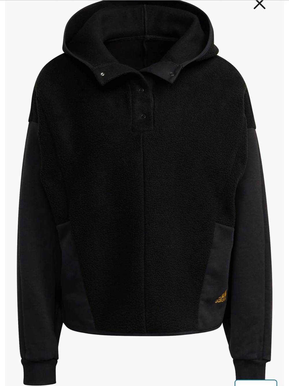 adidas Essentials Golden Logo Accent Fleece Hoodie Medium